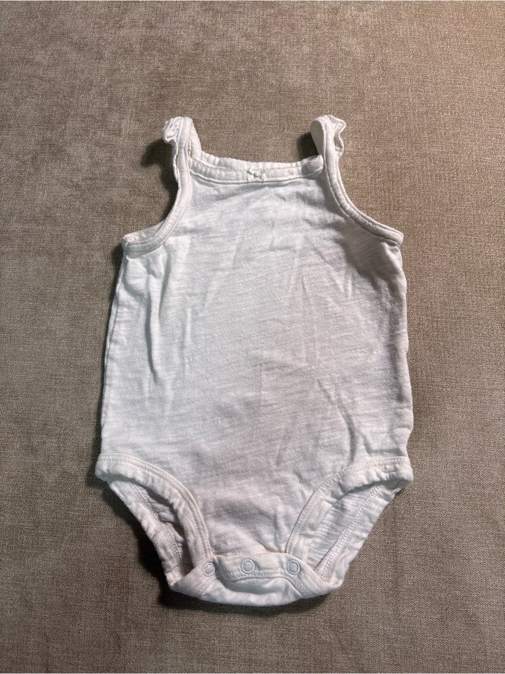 Carter's White Sleeveless Baby Bodysuit